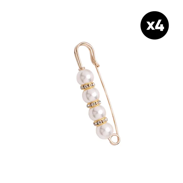 ✨ Pearl & Rhinestone Safety Pin Brooch – Elegant Decorative Fashion Accessory