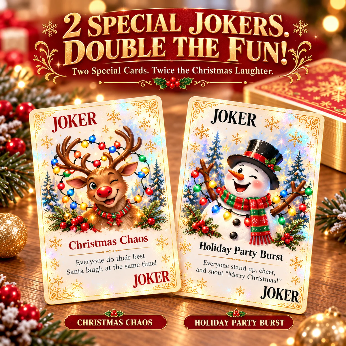 Christmas Party Fun Playing Cards