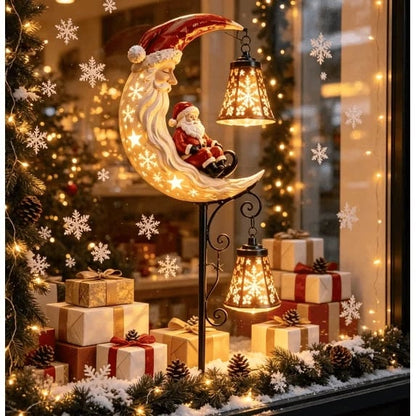 🎅Christmas Early Discount 49% Off 🌙Santa’s Moonlight Lantern Solar Garden Stake⛄
