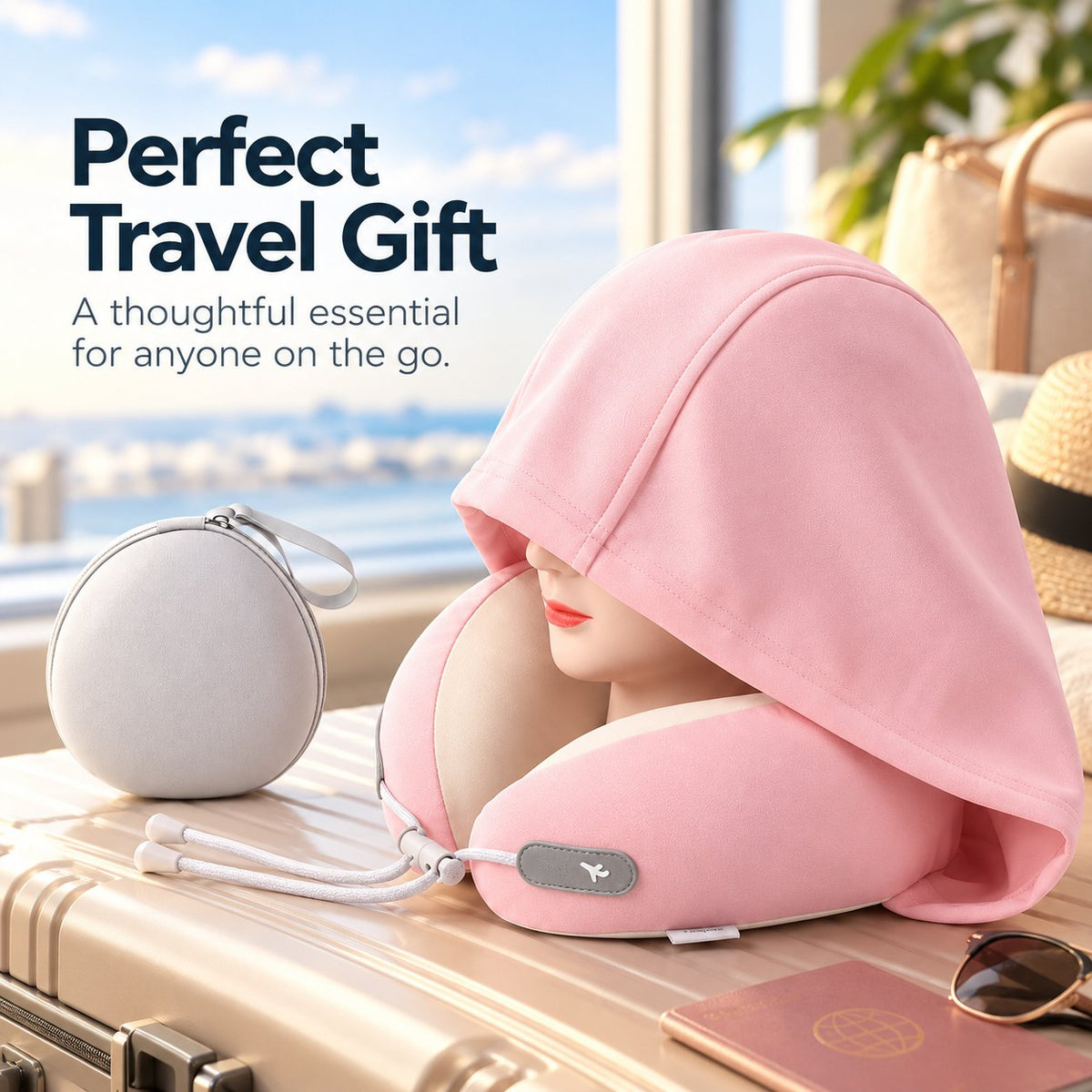 ✈️😴 Hooded Travel Neck Pillow – Cozy Privacy & Support On the Go