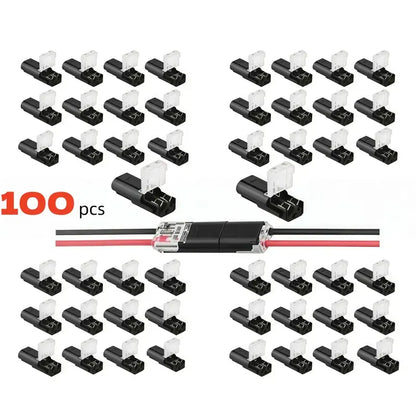 ⚡ 50-Pack 2-Pin Quick-Connect LED Strip Wire Adapters 🔌