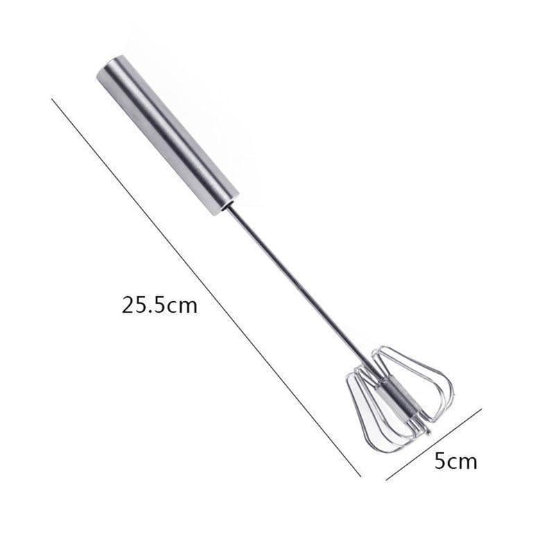 🥄 Semi-Automatic Stainless Steel Whisk – Easy Push-Down Mixing Tool