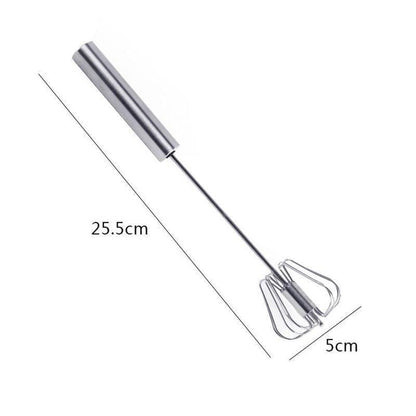 🥄 Semi-Automatic Stainless Steel Whisk – Easy Push-Down Mixing Tool