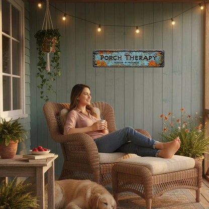 🔥Hot Sale - 49% OFF🔥Country-style "PORCH THERAPY" Metal Sign