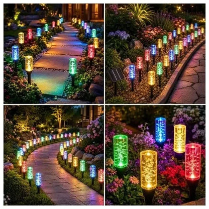 Last Day 49% OFF ✨ Solar Crystal Bubble Pathway Lights – Multicolor 10-LED Design
