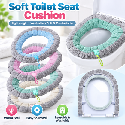 🚽 Cloud-Soft Padded Toilet Seat Cover | Lightweight, Washable & Reusable Comfort Cushion