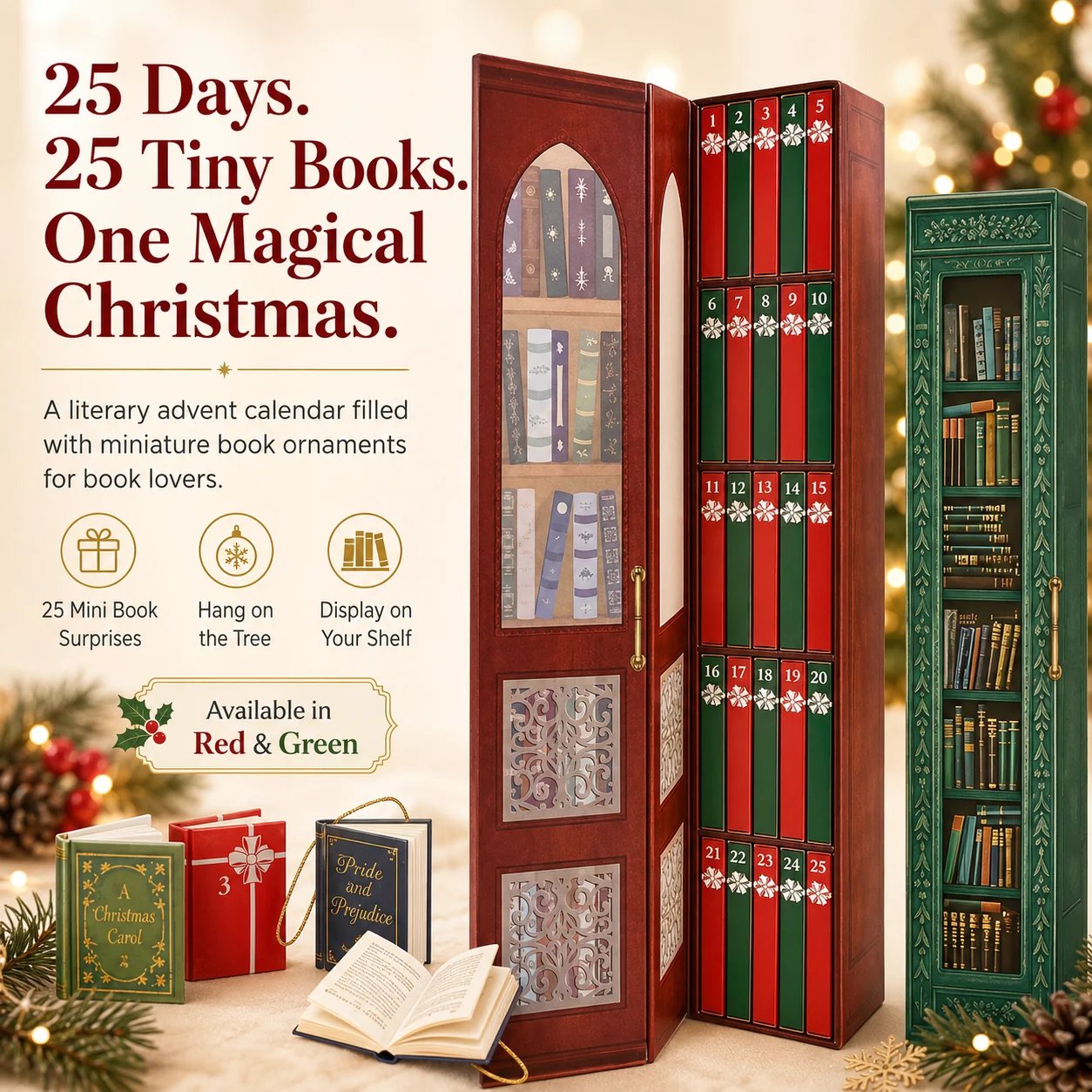 📚 25-Day Mini Book Advent Calendar – 🎁 ❤️ A Book Lover's Christmas Countdown(📦Buy 2 Free Shipping)