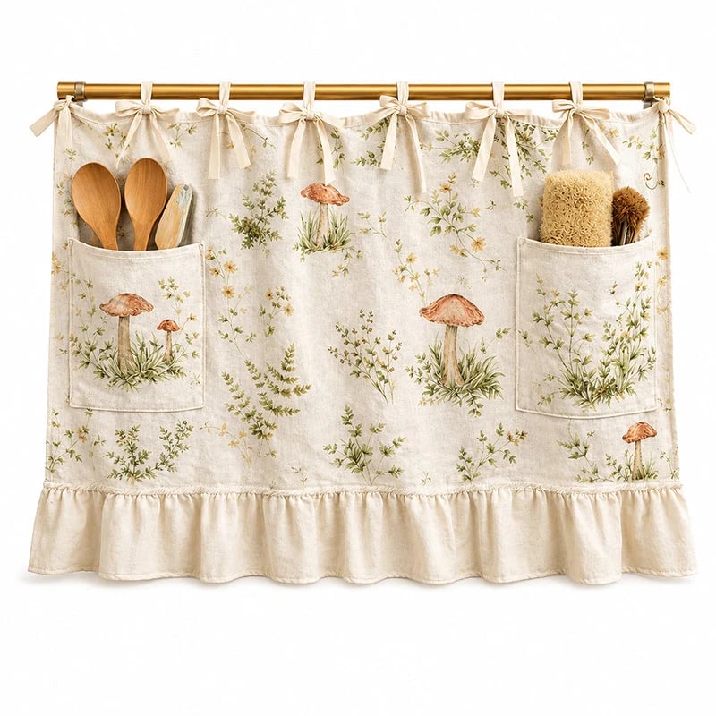 🔥LAST DAY 50% OFF - 🎃Oven Skirt Curtain with Pockets🍄