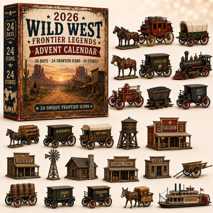2026 Wild West Frontier Legends Advent Calendar – 24 Days of Old West Miniature Collectibles, Western Christmas Countdown Gift for History & Cowboy Fans