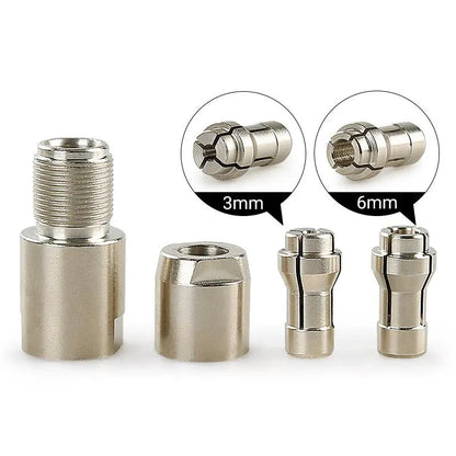⚙️ Rotary Carving Adapter Kit for 100-Type Angle Grinders with 3mm & 6mm Dual Collets 🔧