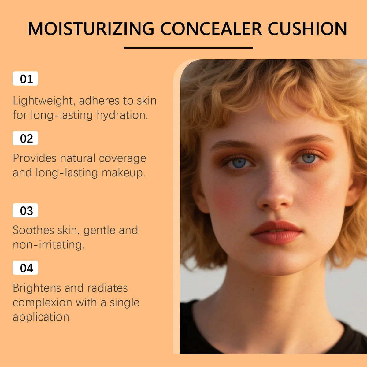 ✨Deep Skin Tone Moisturizing Concealer Cushion 🌿Lightweight Breathable Long‑Wear Foundation For Quick Touch‑Ups