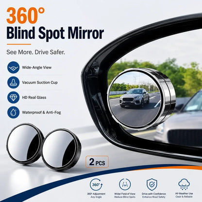 360° Adjustable Blind Spot Mirrors 🚗 – 2-Pack Wide-Angle View