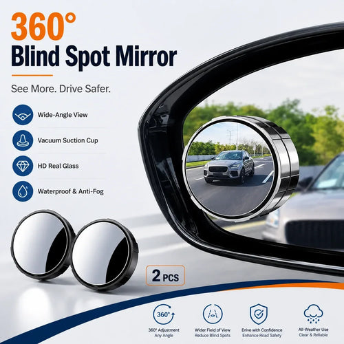 360° Adjustable Blind Spot Mirrors 🚗 – 2-Pack Wide-Angle View