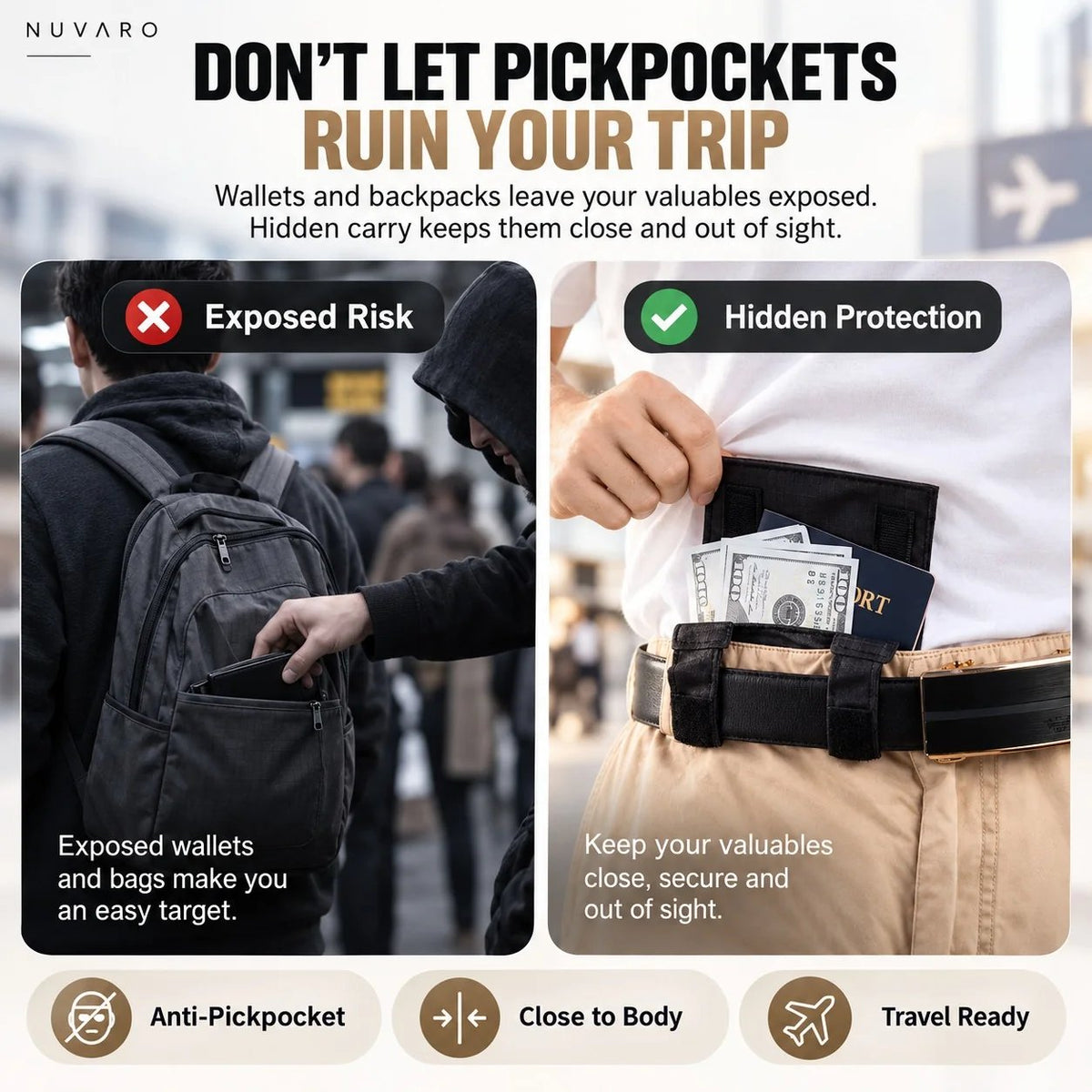 Last Day 49% OFF 🔥 Slim Passport Belt Wallet – Discreet Storage for Travel Essentials