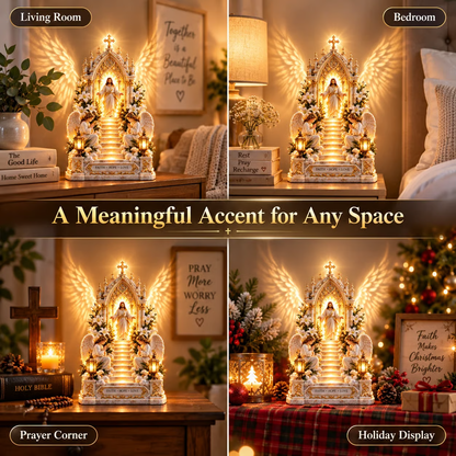 ✨ Heaven Opens™ – Step-by-Step Illuminated Jesus Stairway | Faith, Hope & Love