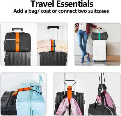 ✈️ 2-Pack Heavy-Duty Adjustable Travel Bag Connector Straps for Easy Suitcase Carrying