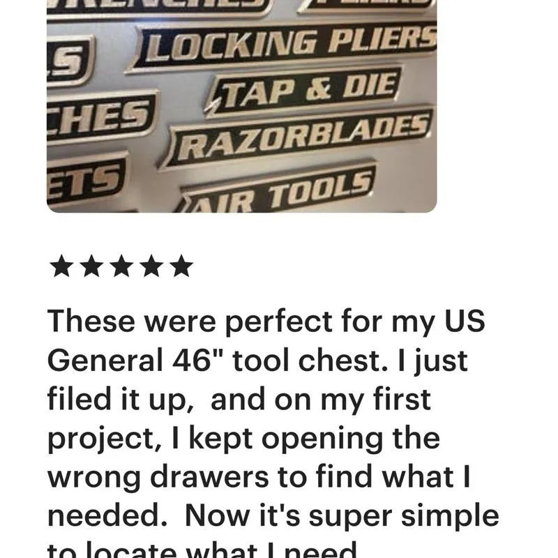 Personalized Magnetic Tool Chest Labels 🧰 12-Piece Black 3D Organizer Set
