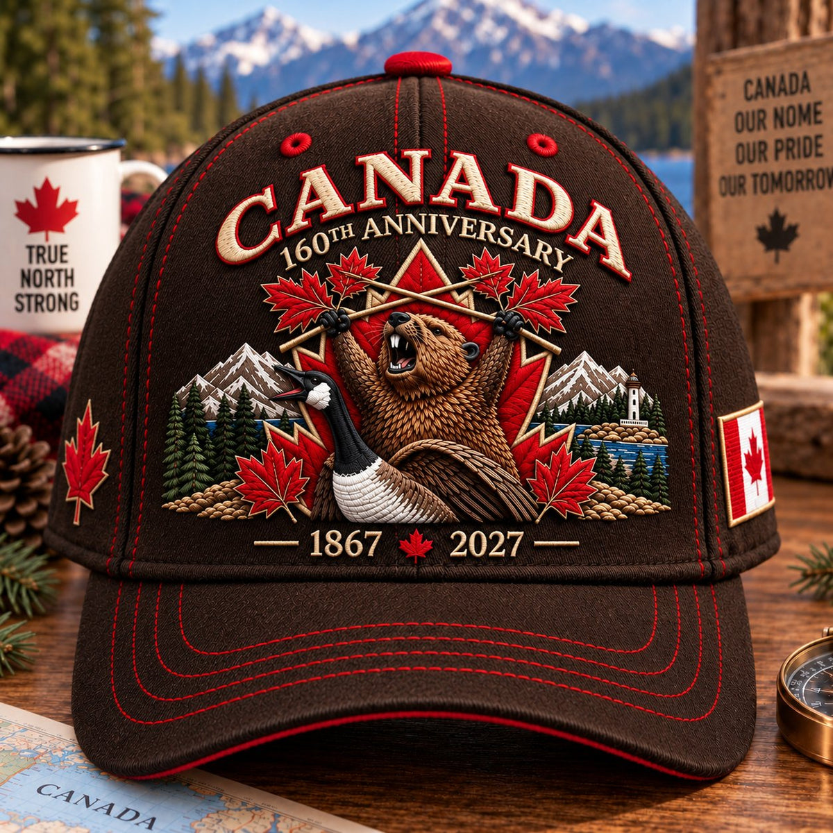 🍁 Canada 160th Anniversary 1867–2027 – Premium Embroidered Heritage Cap100% Cotton • Detailed Embroidery • Comfortable Fit