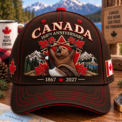 🍁 Canada 160th Anniversary 1867–2027 – Premium Embroidered Heritage Cap100% Cotton • Detailed Embroidery • Comfortable Fit