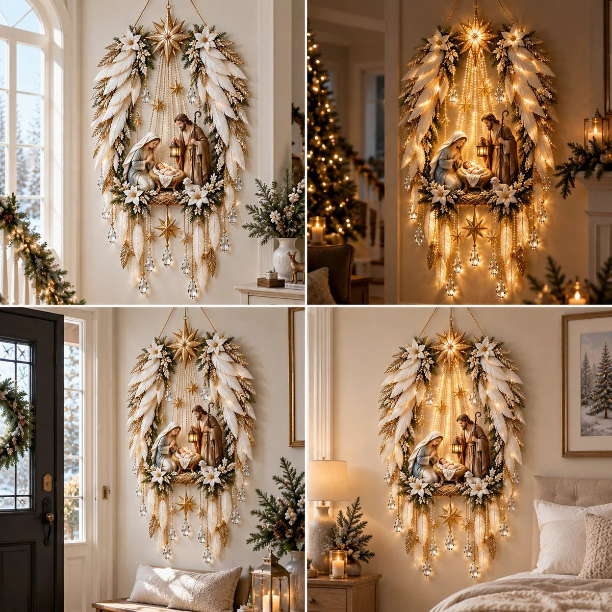 ✝️ Angel Wings of Faith – Lighted Nativity Christmas Decor