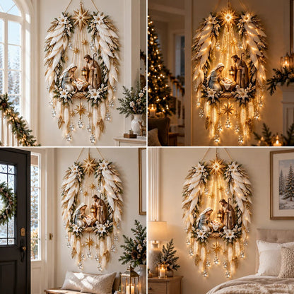 ✝️ Angel Wings of Faith – Lighted Nativity Christmas Decor