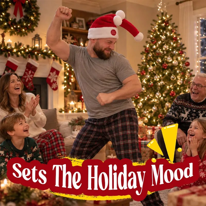 🎅 Animated Naughty Santa Hat – Moving Christmas Headwear for Holiday Parties