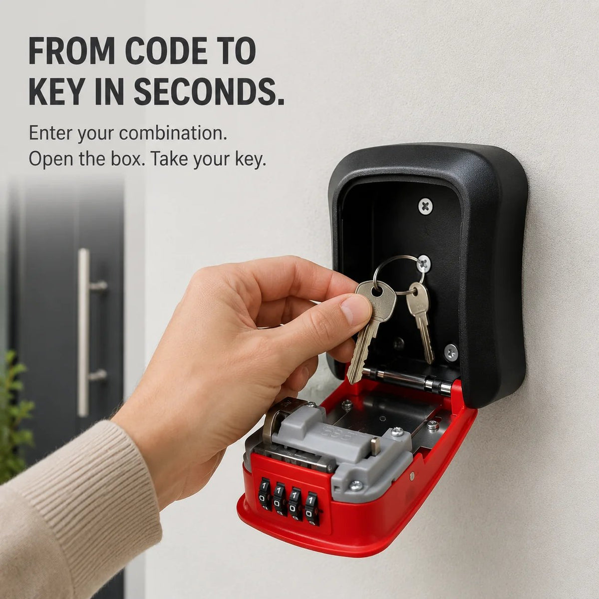 4-Digit Wall-Mounted Key Lock Box 🔐 – Secure Spare Key Storage