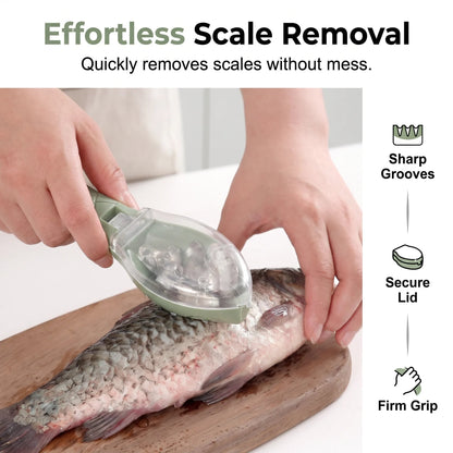 🐟 Mess-Free Fish Scaler – Handy Scale Remover with Collection Lid