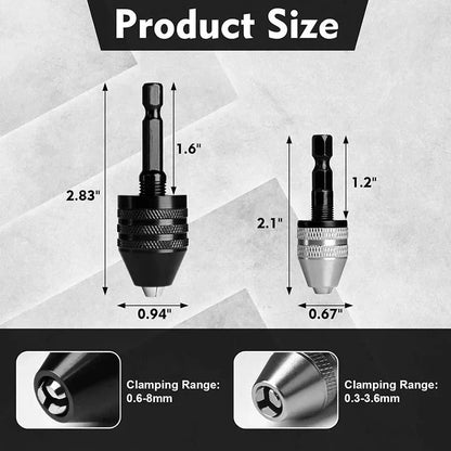 🛠️ Keyless 3-Jaw Drill Chuck – Quick-Change 0.3–3.4mm Round Shank