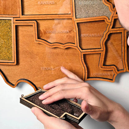 🎉🎁 Personalized USA Travel Memory Map – Collect & Display Your Travel Keepsakes