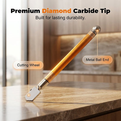 ⚡ Clean-Cut Diamond Glass Scoring Tool with Ergonomic Alloy Grip & Precision Roller Wheel