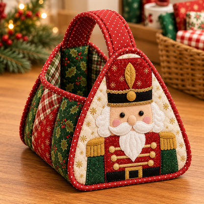 🔥 🪡DIY Christmas Patchwork Basket Sewing Kit – Festive Quilted Holiday Storage Organizer