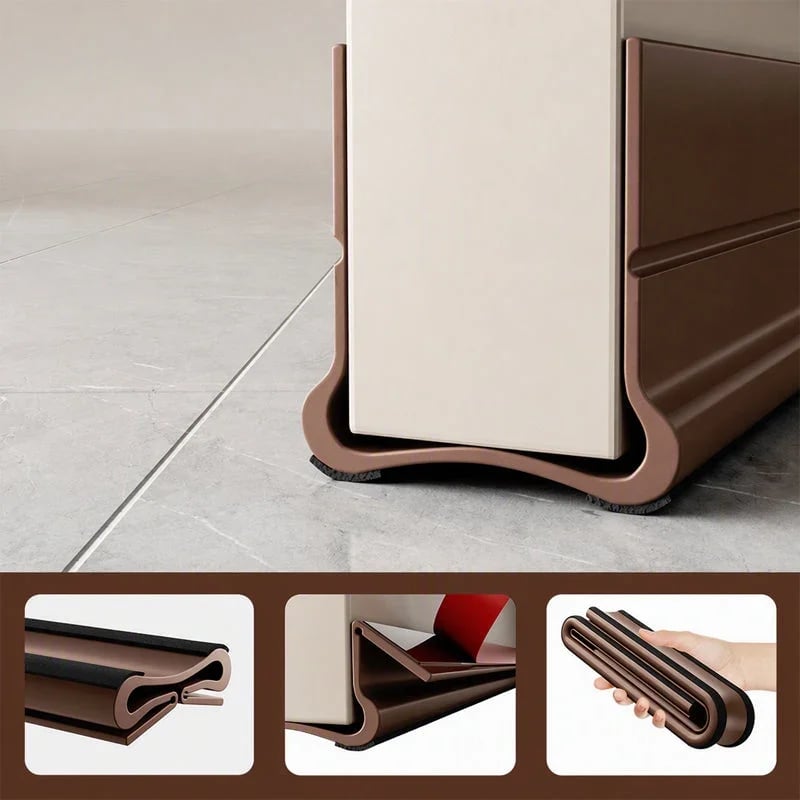 🚪 Triple-Seal Door Draft Stopper – Self-Adhesive Noise & Bug Barrier