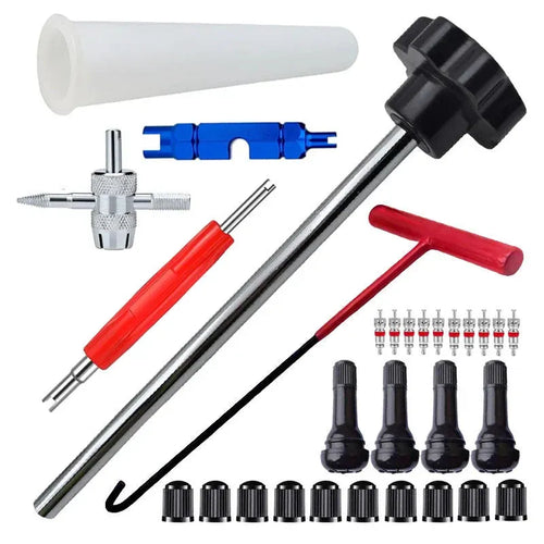 🛠️ 13-Piece Tire Valve Replacement Kit – Quick-Change Automotive Repair Tools