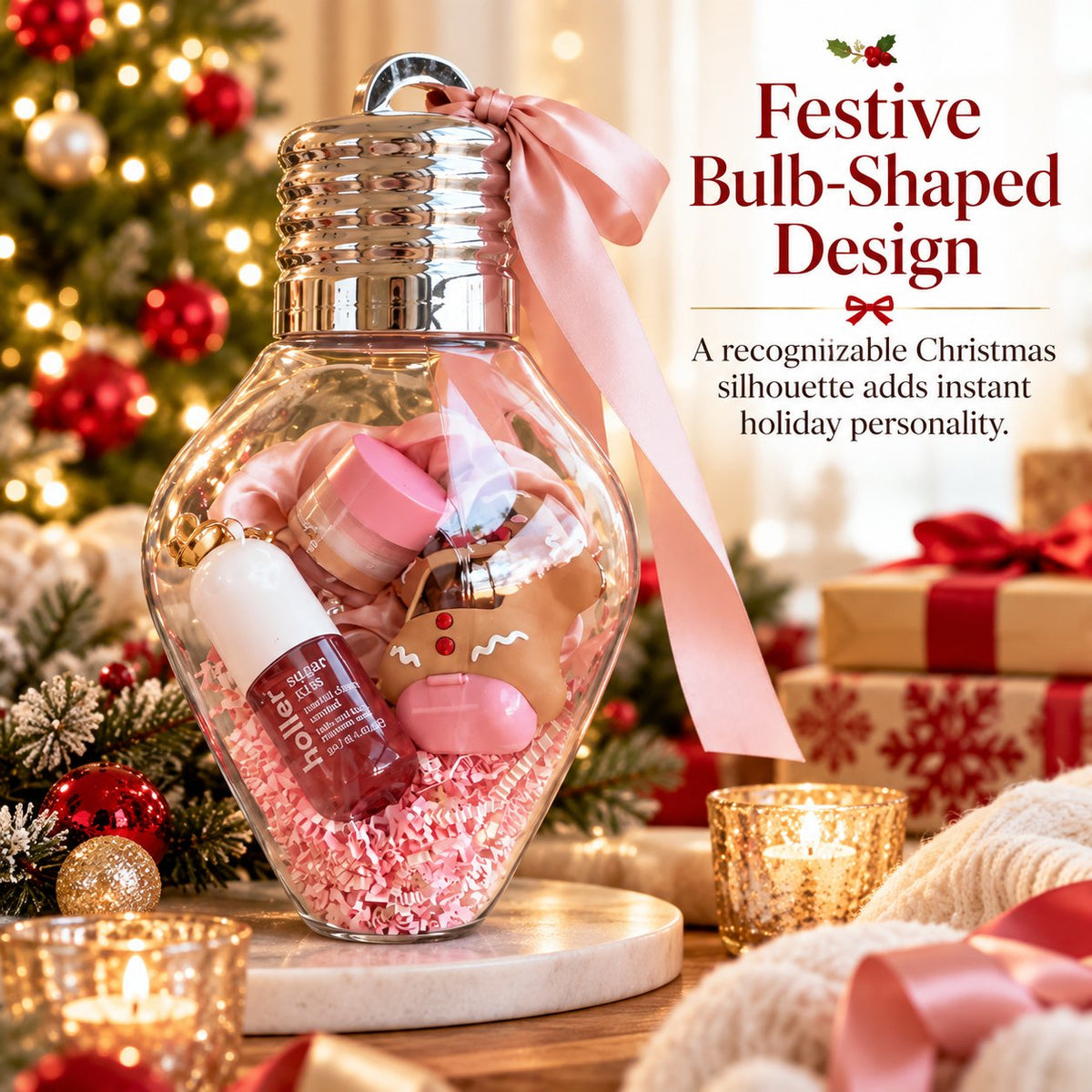 DIY Christmas Bulb Ornament Gift Jar