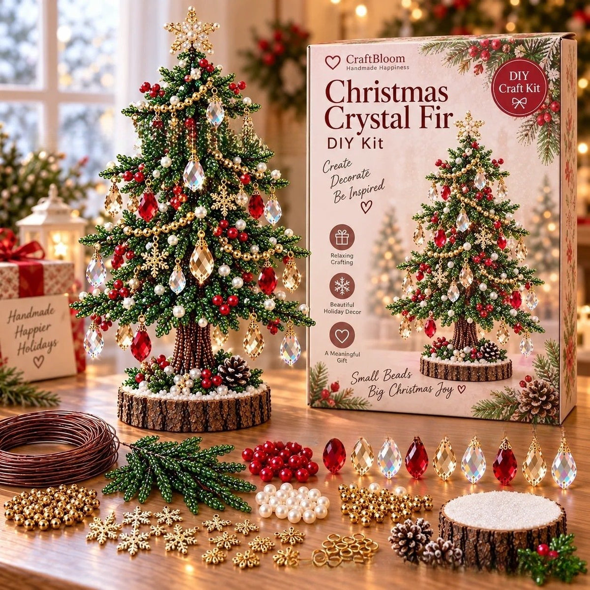 💎🌳 DIY Beaded Gem Tree Kit – Create Your Own Sparkling Crystal Tree Decor