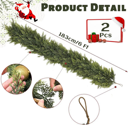 ✨Last Day 50% OFF✨Artificial Cedar Garland Set of 2 (6 FT)