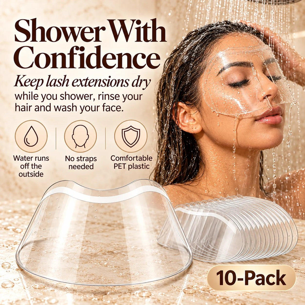 10-Pack Lash Extension Shower Shields 💕 – Reusable Waterproof Lash Covers