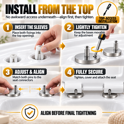 4-Pack Toilet Seat Hinge Bolts 🚽 – Adjustable & Secure