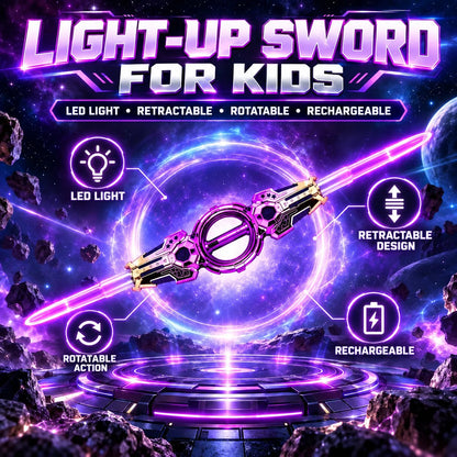 Retractable LED Light-Up Sword ⚔️ – Glowing Toy Saber for Play & Costumes