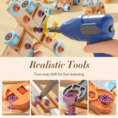 🔧🧒 Children's Educational DIY Tool Kit – STEM building set with electric drill, 124+ pcs & storage box. Encourages creativity, logic & fine motor skills – perfect for little builders! 🛠️✨