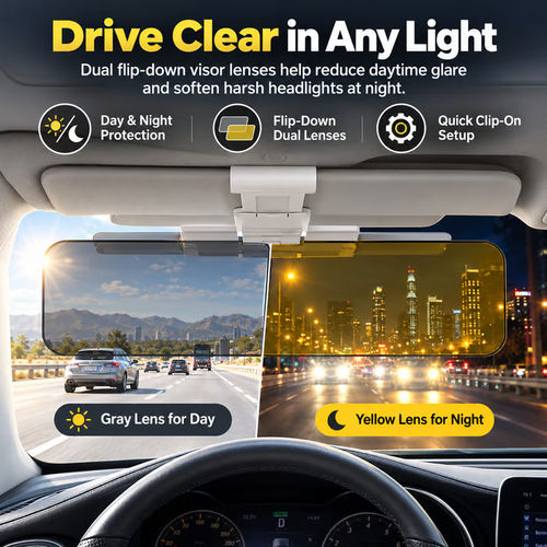 🚗Sun Visor for Car Universal Anti-Glare Polarized Visor Extender