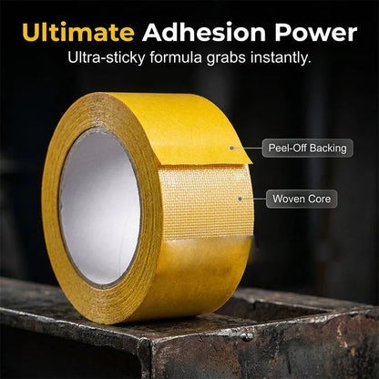 Heavy-Duty Double Sided Tape, Strong Adhesive, Waterproof & Removable, No Residue