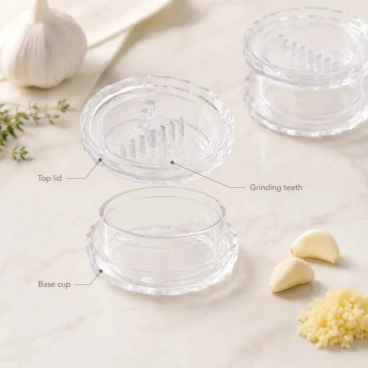 2-Piece Garlic & Ginger Twister 🧄 – Easy Manual Mincer