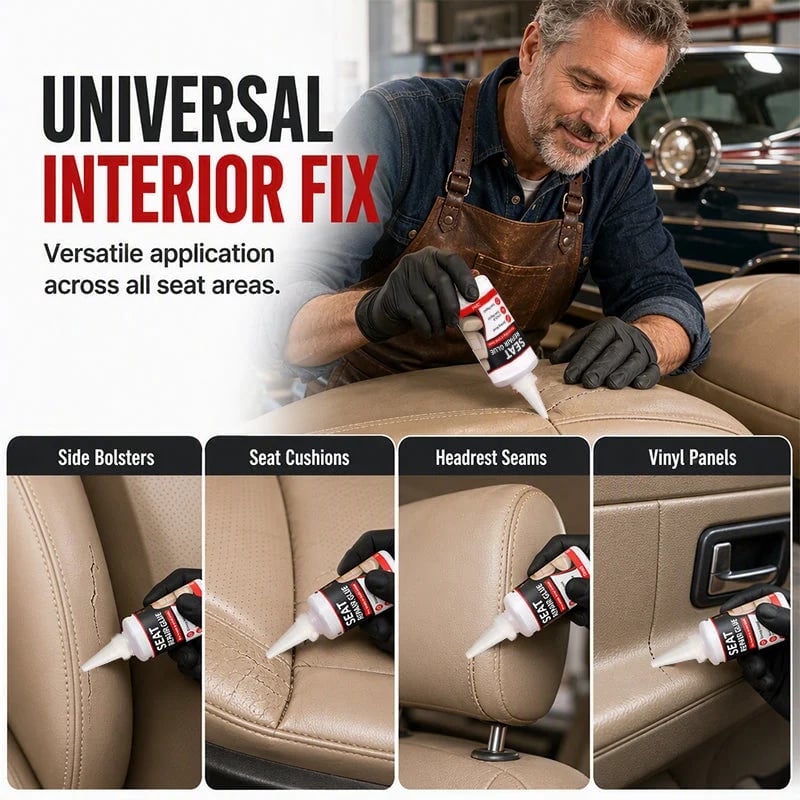 💯 Quick Dry Car Seat Leather Repair Glue‑ Precision Nozzle Vinyl & Leather Adhesive, Permanent Bond Repair Glue for Car Seats, Sofas & Leather Furnitures