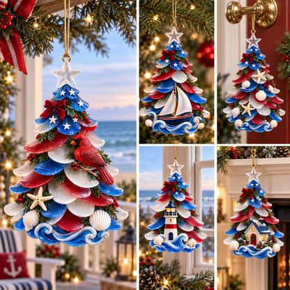 Coastal Christmas Tree Ornaments 🌊 – Patriotic Seaside Designs for 2026