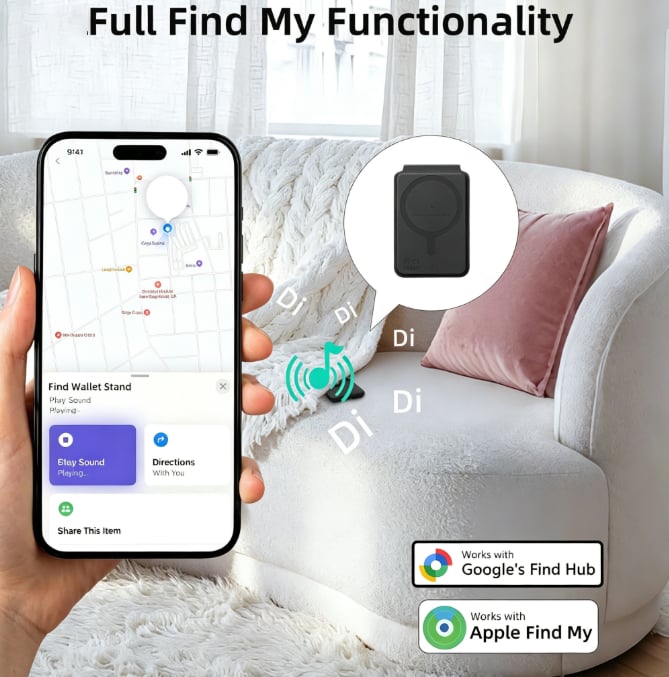 🧲 StayClose Smart Magnetic Card Wallet with Anti-Lost Tracking – Sleek Black