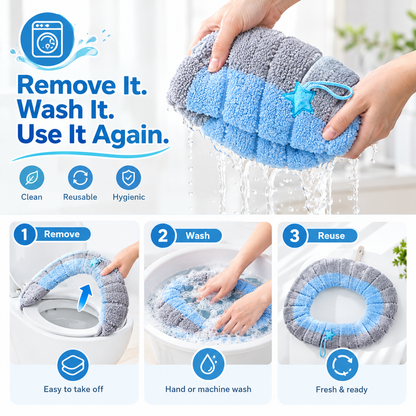 🚽 Cloud-Soft Padded Toilet Seat Cover | Lightweight, Washable & Reusable Comfort Cushion