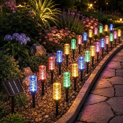 Last Day 49% OFF ✨ Solar Crystal Bubble Pathway Lights – Multicolor 10-LED Design