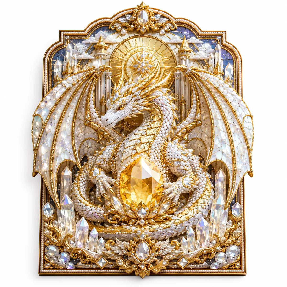 🐉💎3D Lager På Lager Drake Diamantmålningskit, 5 Stilar Fantasykristall